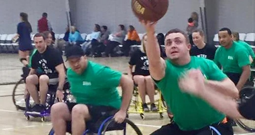 basketball players in wheelchairs